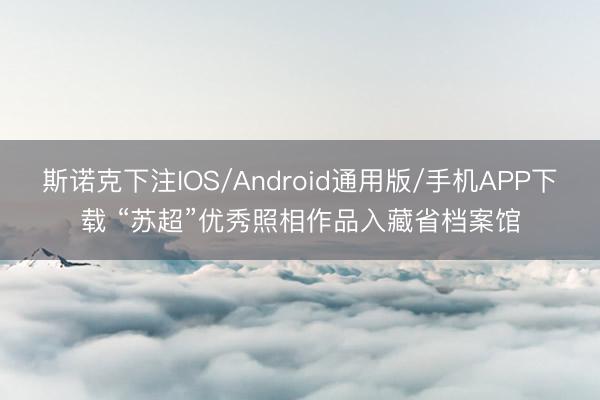 斯诺克下注IOS/Android通用版/手机APP下载 “苏超”优秀照相作品入藏省档案馆