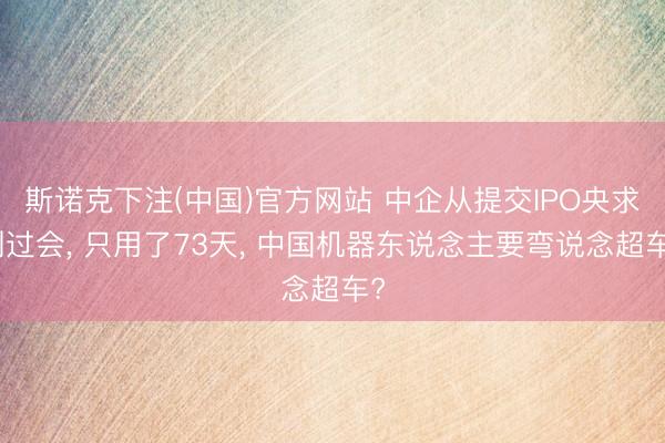 斯诺克下注(中国)官方网站 中企从提交IPO央求到过会, 只用了73天, 中国机器东说念主要弯说念超车?