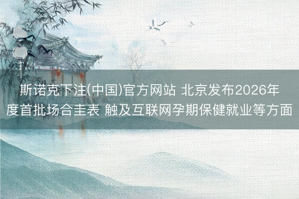 斯诺克下注(中国)官方网站 北京发布2026年度首批场合圭表 触及互联网孕期保健就业等方面