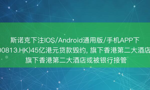 斯诺克下注IOS/Android通用版/手机APP下载 世茂集团(00813.HK)45亿港元贷款毁约, 旗下香港第二大酒店或被银行接管