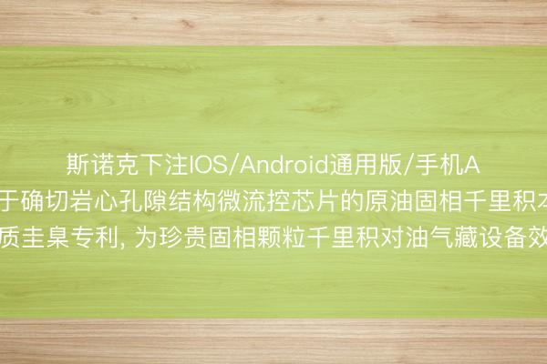 斯诺克下注IOS/Android通用版/手机APP下载 中国石油请求基于确切岩心孔隙结构微流控芯片的原油固相千里积本质装配及本质圭臬专利, 为珍贵固相颗粒千里积对油气藏设备效力的负面影响提供预警信息和防治依据