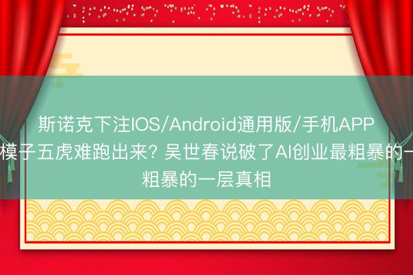 斯诺克下注IOS/Android通用版/手机APP下载 大模子五虎难跑出来? 吴世春说破了AI创业最粗暴的一层真相
