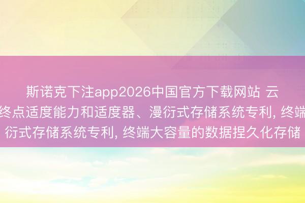 斯诺克下注app2026中国官方下载网站 云智能钞票央求存储建筑终点适度能力和适度器、漫衍式存储系统专利, 终端大容量的数据捏久化存储