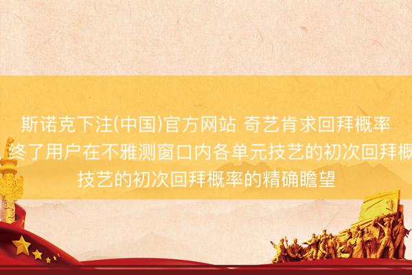 斯诺克下注(中国)官方网站 奇艺肯求回拜概率瞻望法子专利， 终了用户在不雅测窗口内各单元技艺的初次回拜概率的精确瞻望