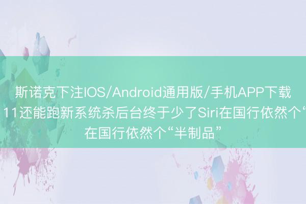 斯诺克下注IOS/Android通用版/手机APP下载 iPhone 11还能跑新系统杀后台终于少了Siri在国行依然个“半制品”
