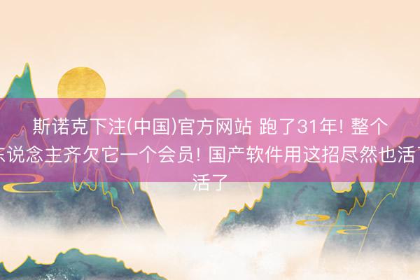 斯诺克下注(中国)官方网站 跑了31年! 整个东说念主齐欠它一个会员! 国产软件用这招尽然也活了