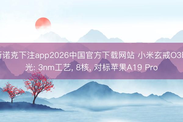 斯诺克下注app2026中国官方下载网站 小米玄戒O3曝光: 3nm工艺， 8核， 对标苹果A19 Pro